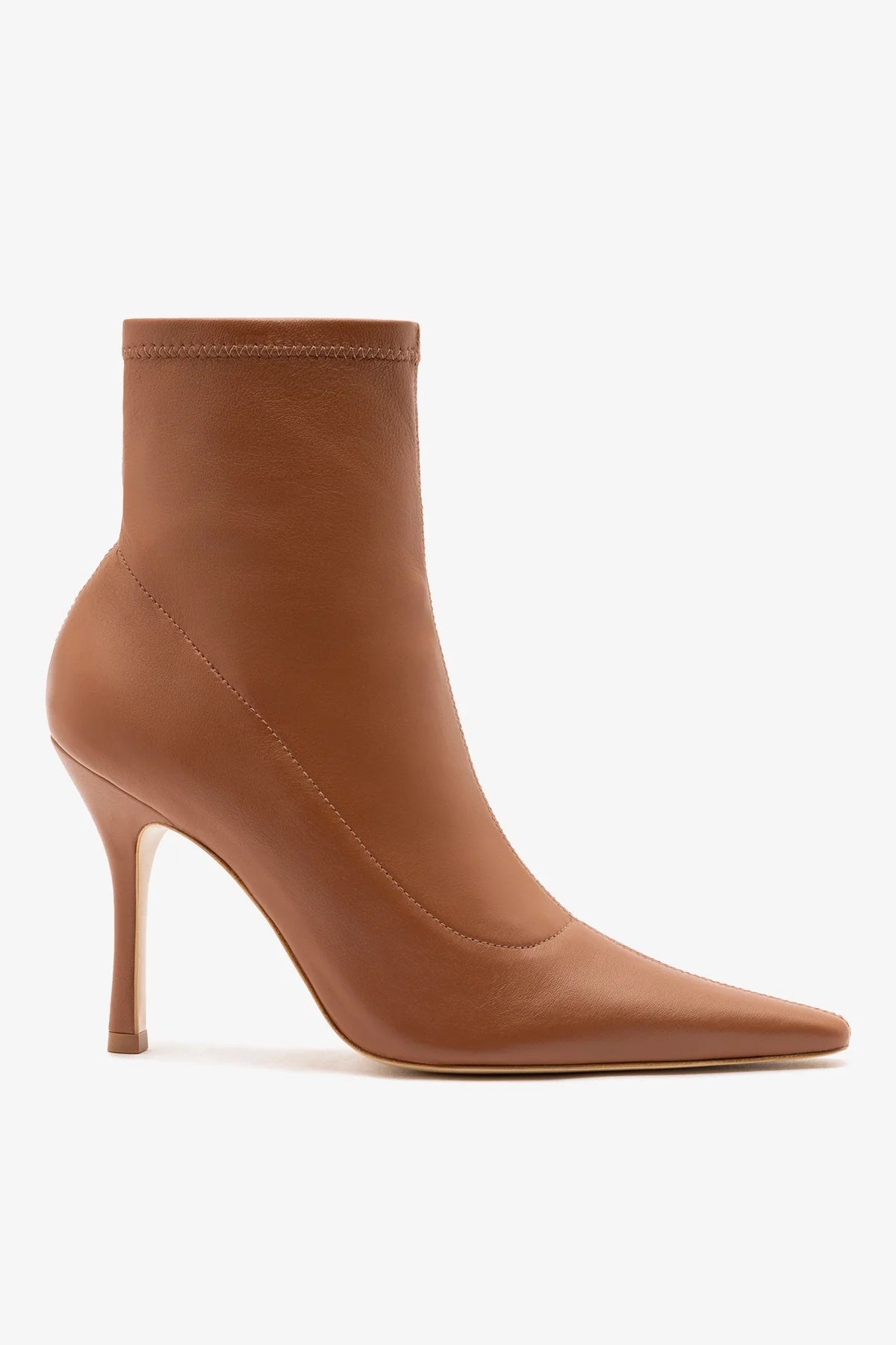 Larroudé Mini Carine Boot Caramel Stretch Leather