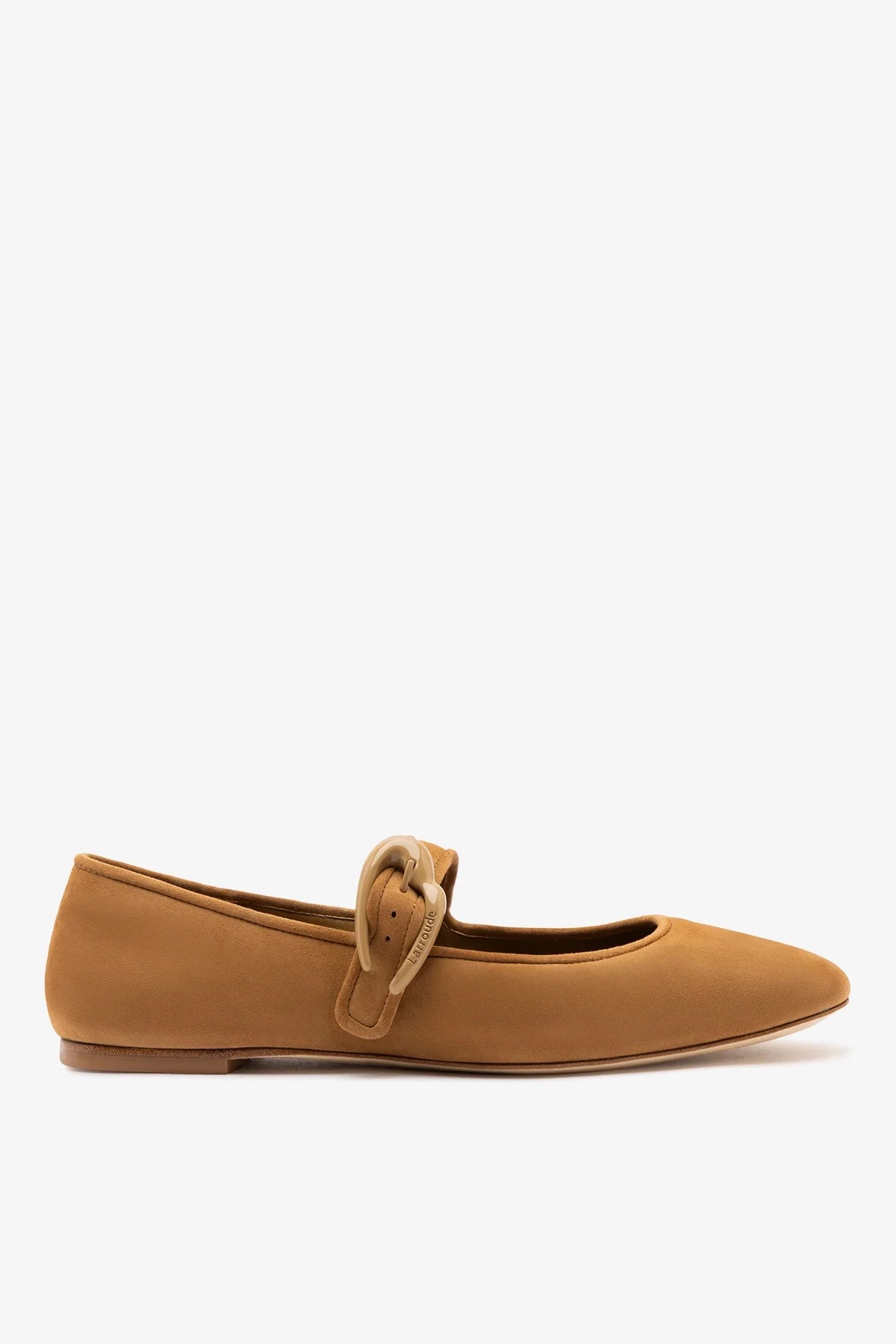 Larroudé Verona Ballet Flat Tobacco Suede