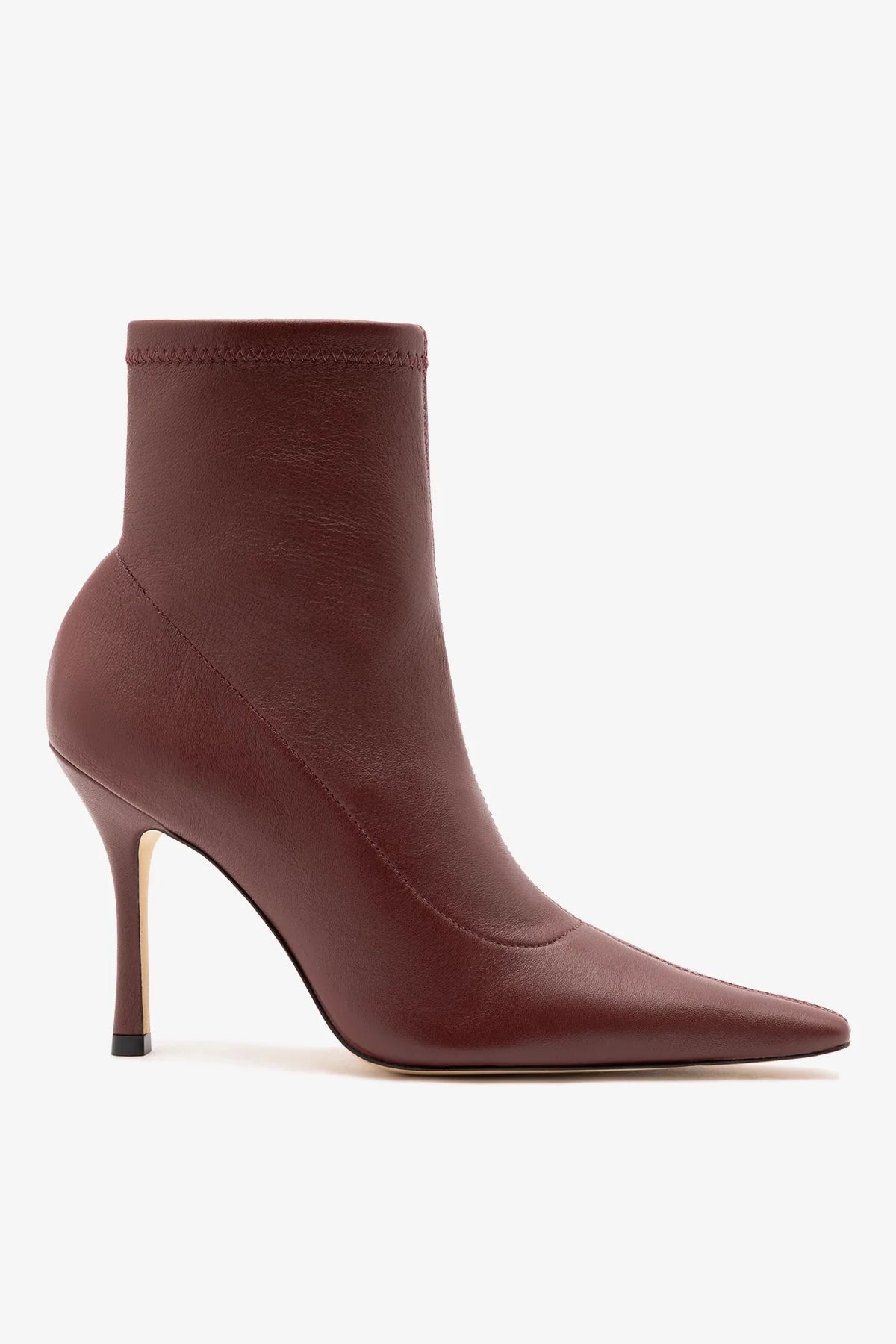 Larroudé Mini Carine Boot Burgundy Stretch Leather