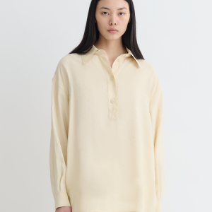Nanushka Linka - Glass Poplin Shirt - Oat