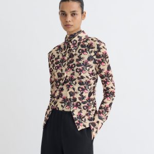 Nanushka Idana - Printed Mesh Jersey Shirt - Tapestry Floral