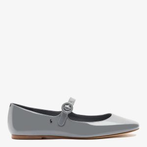 Larroudé Blair Ballet Flat Titanium Patent Leather