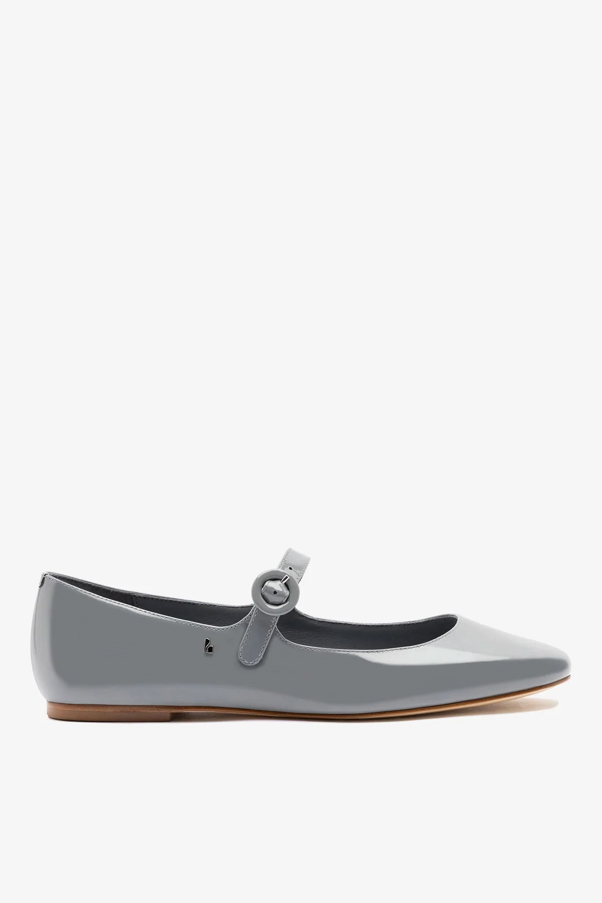 Larroudé Blair Ballet Flat Titanium Patent Leather