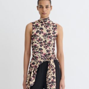Nanushka Annyka - Printed Mesh Jersey Top - Tapestry Floral