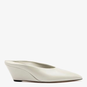 Larroudé Loulou Mule Moon Gray Leather