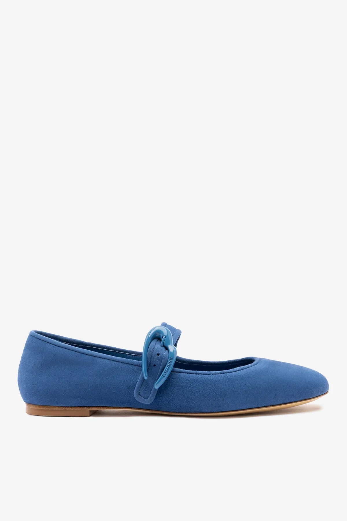 Larroudé Verona Ballet Flat Blue Suede