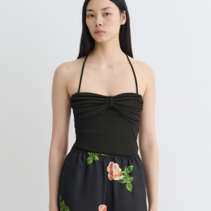 Nanushka Rissa - Halter Neck Mesh Jersey Top - Anthracite
