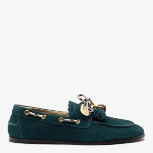 Larroudé Cyprus Boat Shoe Deepsea Suede