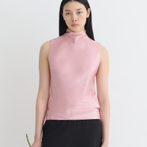 Nanushka Colson - Slip Satin Turtleneck Top - Pink
