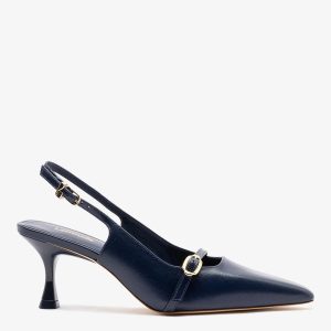 Larroudé Ines Pump Indigo Leather
