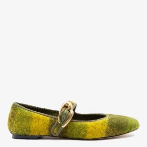 Larroudé Verona Ballet Flat Cactus Printed Felt