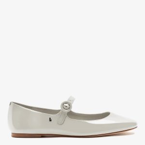 Larroudé Blair Ballet Flat Moon Gray Patent Leather