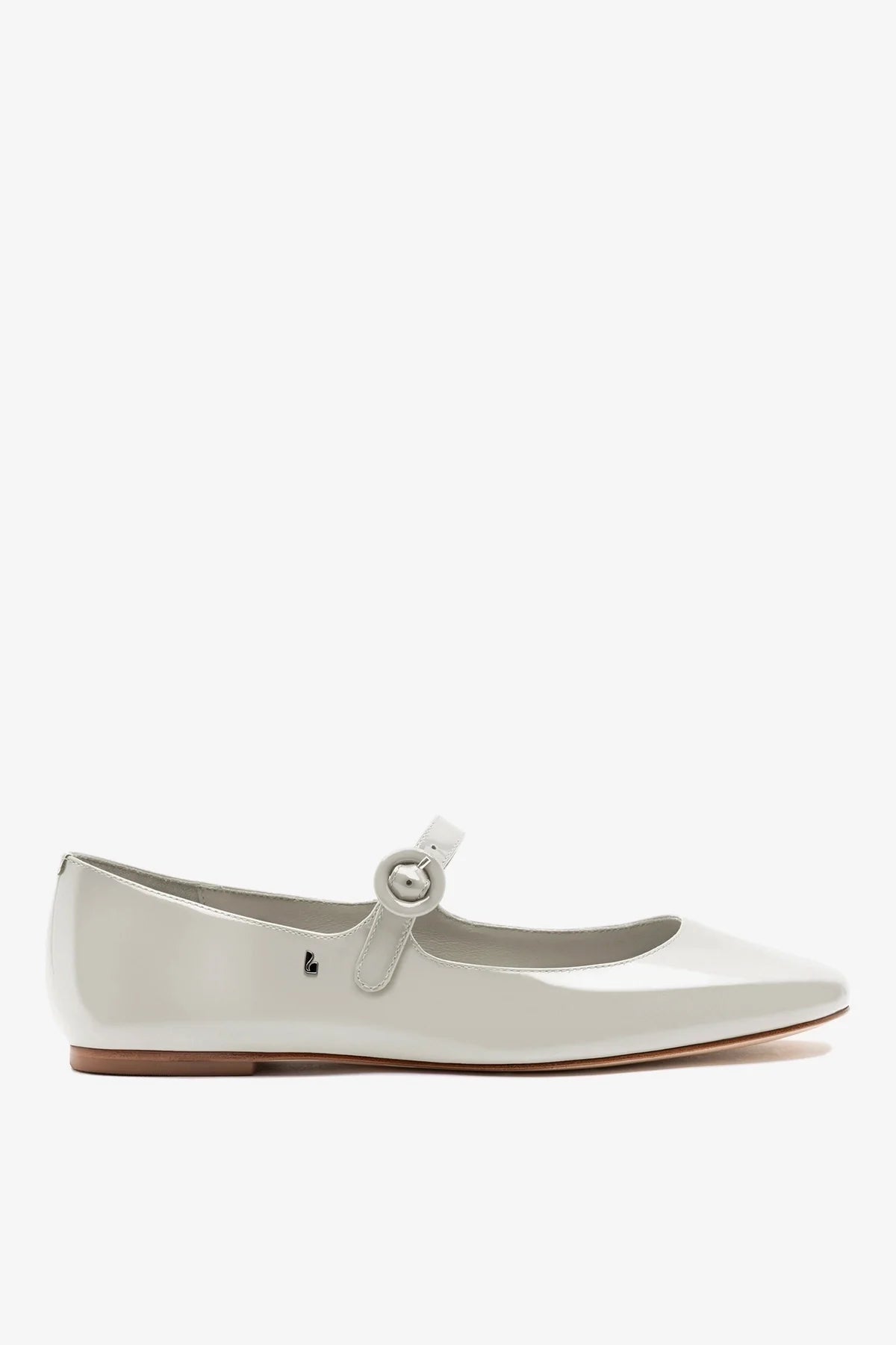Larroudé Blair Ballet Flat Moon Gray Patent Leather