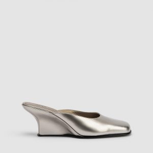 By Far Caroo Closed Toe Metallic Mule
