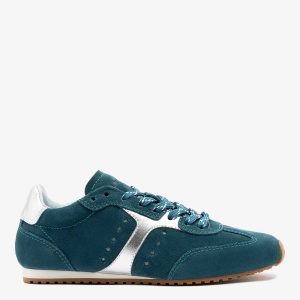 Larroudé Stella Sneaker Teal Suede