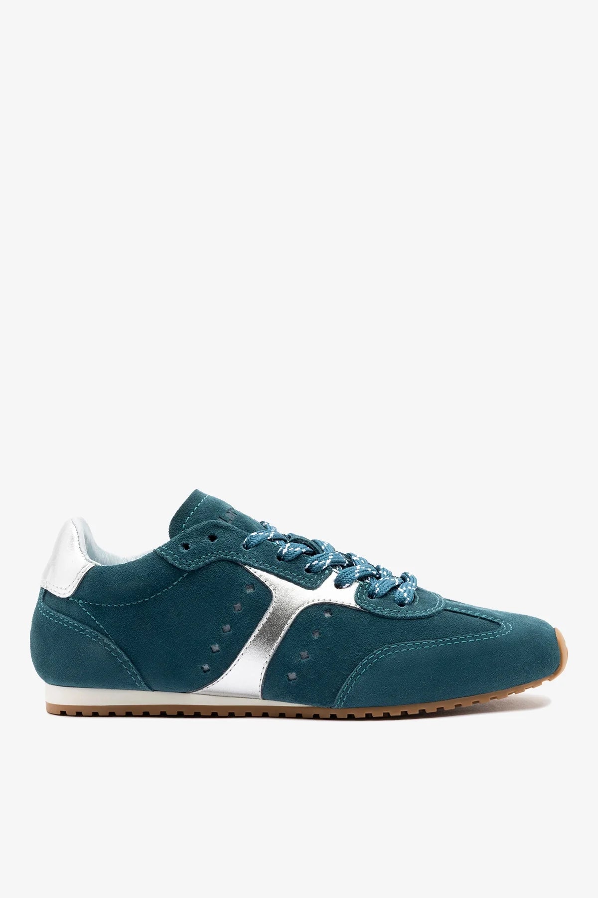 Larroudé Stella Sneaker Teal Suede