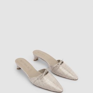 By Far Babybow Croco Embossed Mule