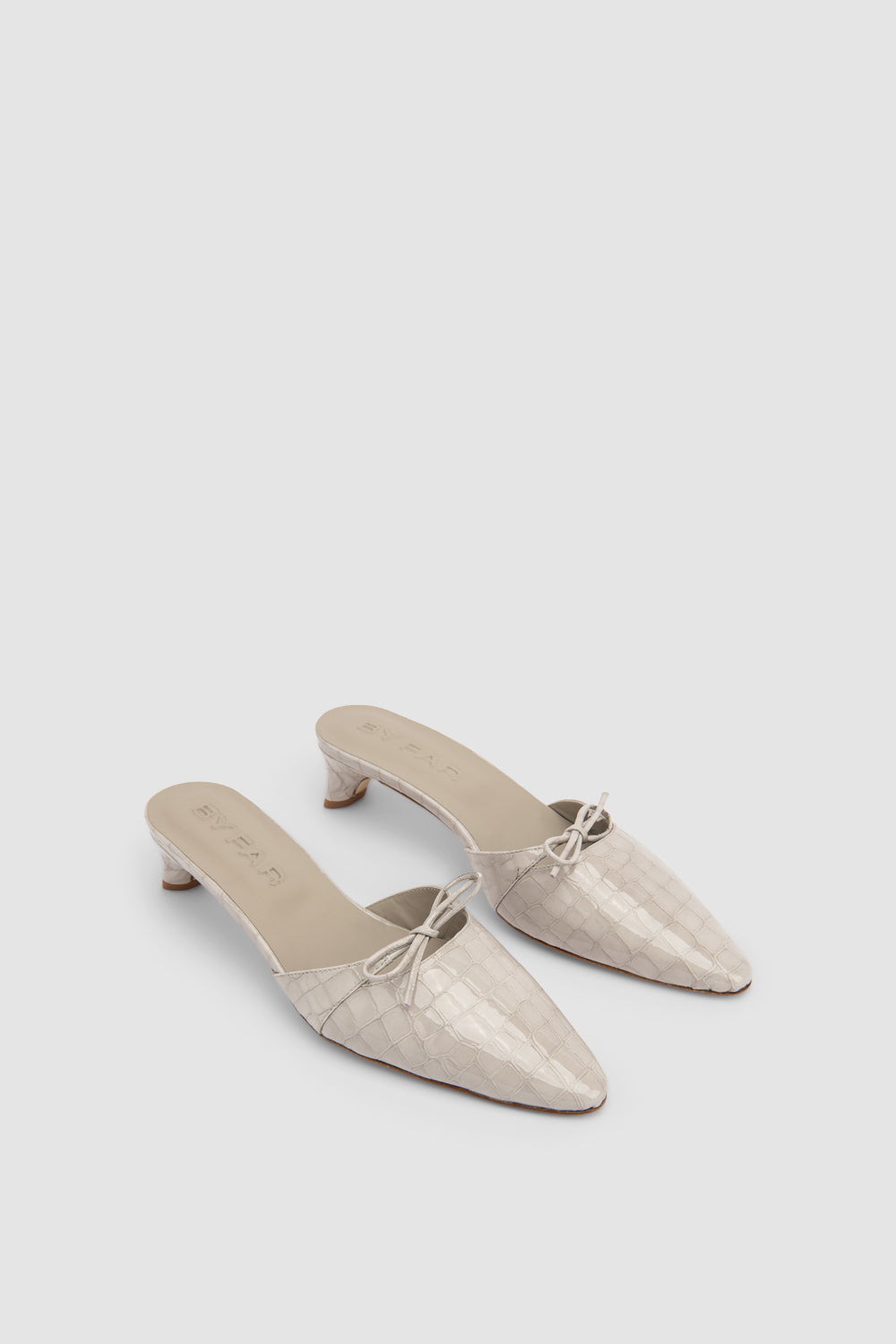 By Far Babybow Croco Embossed Mule