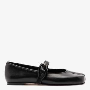 Larroudé Verona Tabi Ballet Flat Black Leather