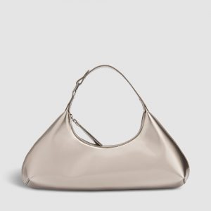 By Far Amberette Metallic Top-Handle Bag