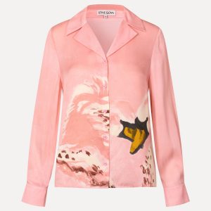 Stine Goya Wide Point Collar Shirt - Swans