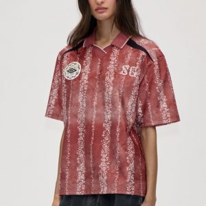 Stine Goya Boxy T-Shirt - Striped Flowers