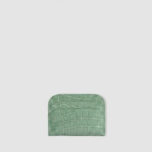 By Far Horizon Croco Embossed Card Holder