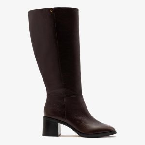 Larroudé Ricky Wide Boot Brown Leather