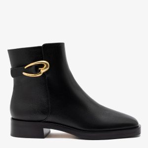 Larroudé Anne Verona Low Boot Black Leather