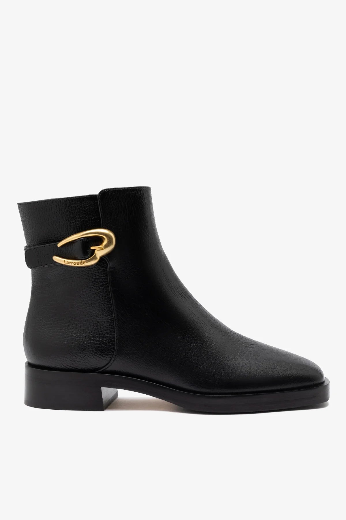 Larroudé Anne Verona Low Boot Black Leather