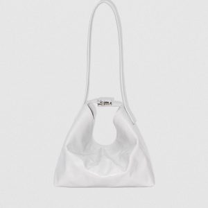 By Far Bea Burrata Creased Calf Leather Hobo Bag