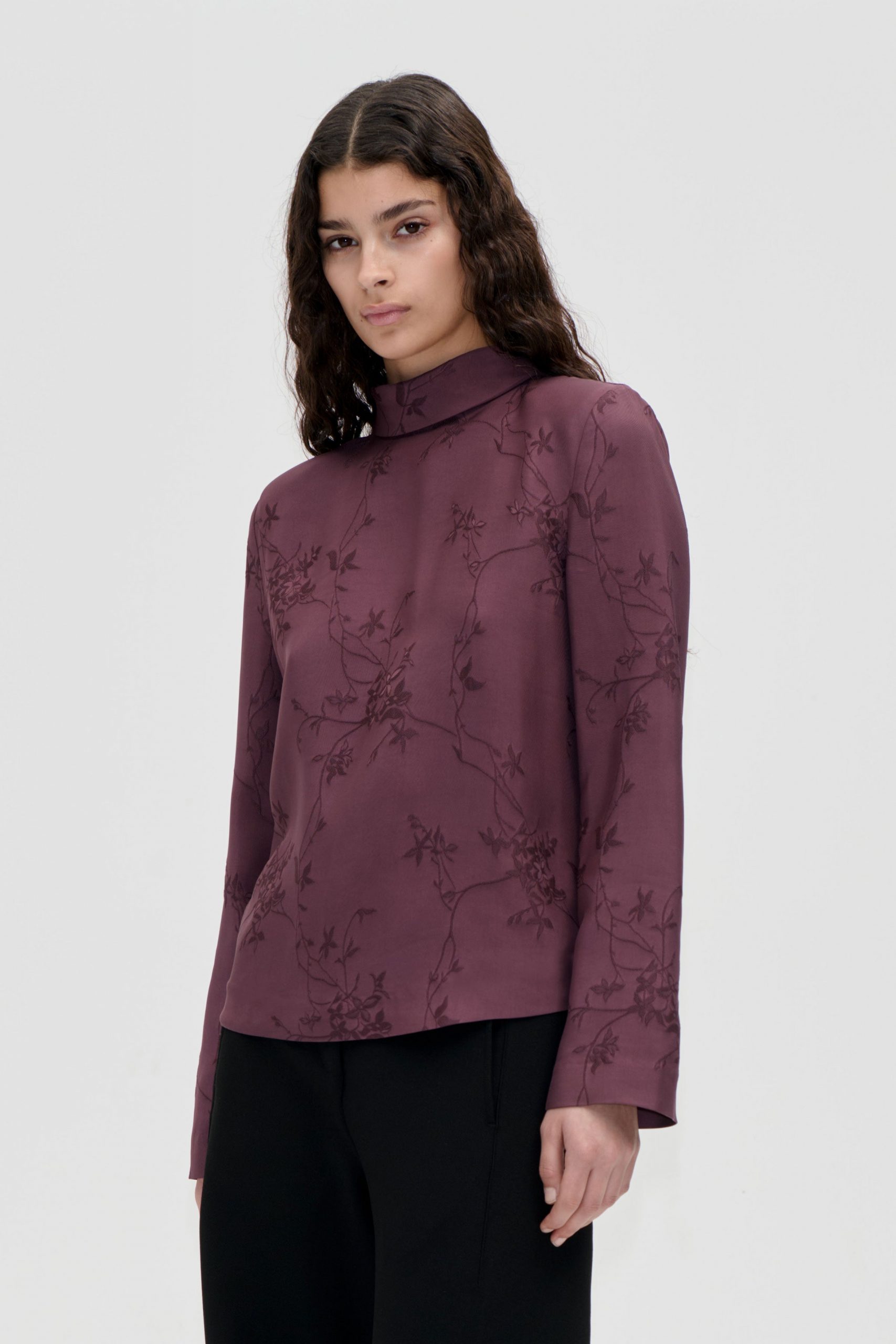 Stine Goya Relaxed Tie Neck Blouse - Bordeaux