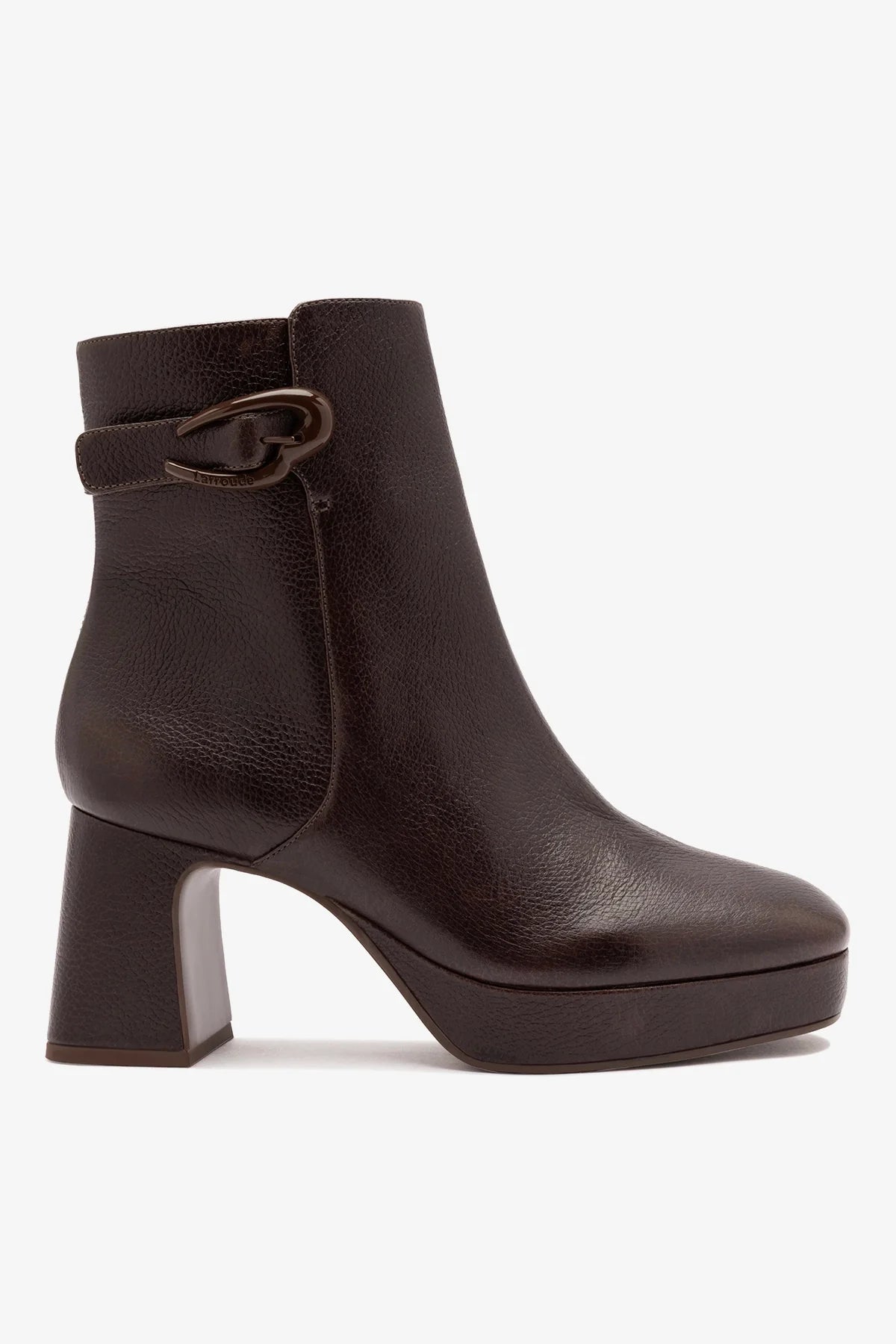 Larroudé Dolly Verona Low Platform Boot Brown Leather