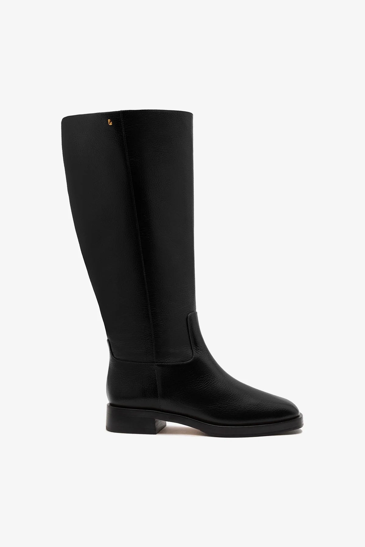 Larroudé Anne Wide Boot Black Leather