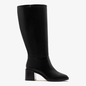 Larroudé Ricky Wide Boot Black Leather
