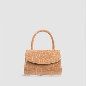 By Far Mini 2.0 Croco Embossed Top-Handle Bag