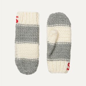 Stine Goya Knitted Mittens - Grey And Bold