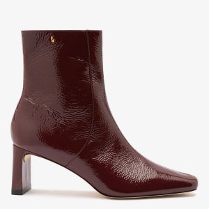 Larroudé Alexis Boot Burgundy Patent Leather