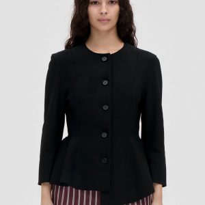 Stine Goya Flared Button-Up Top - Black