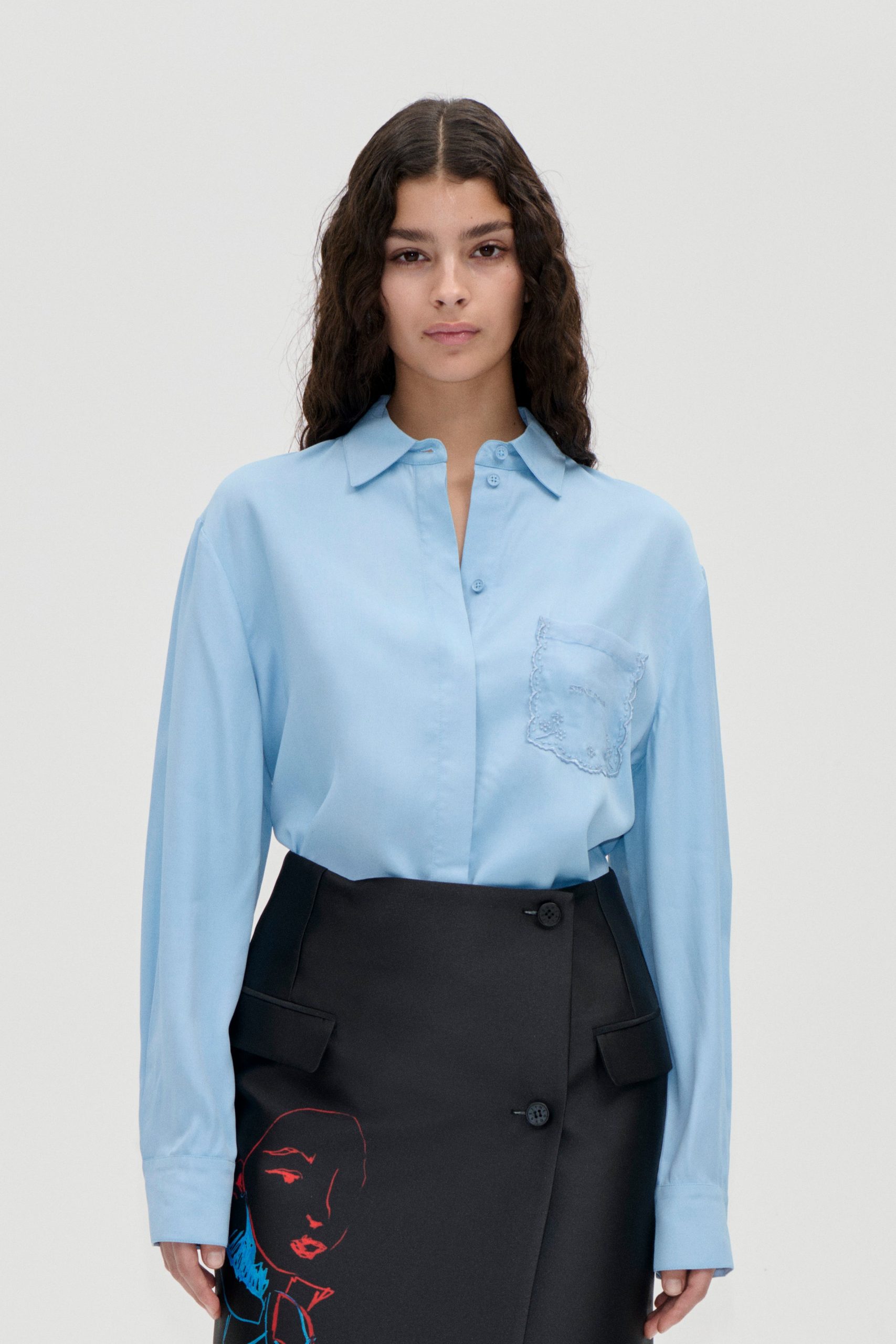Stine Goya Oversized Shirt - Sky Blue