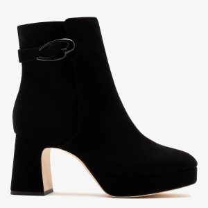 Larroudé Dolly Verona Low Boot Black Suede