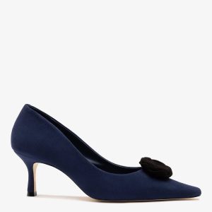 Larroudé Carine Low Pump Indigo Leather