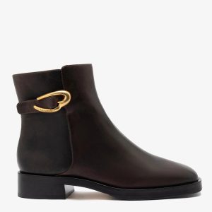 Larroudé Anne Verona Low Boot Brown Leather