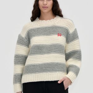 Stine Goya Handknit Sweater - Grey And Bold