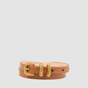 By Far Kat Semi Patent Leather Belt
