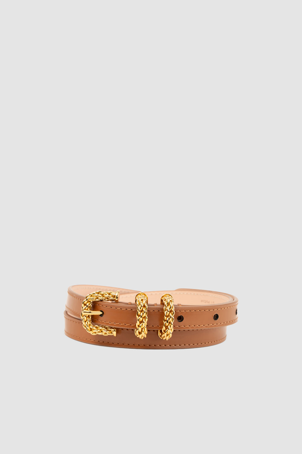 By Far Kat Semi Patent Leather Belt