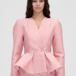 Stine Goya Peplum V Neck Jacket - Haze Pink