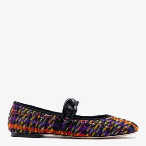 Larroudé Verona Ballet Flat Multicolor Printed Tweed
