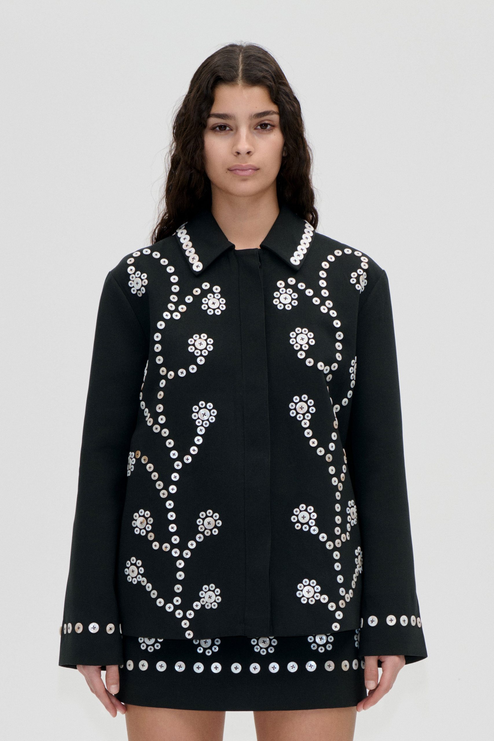 Stine Goya Relaxed Fit Jacket - Buttoned Flowers