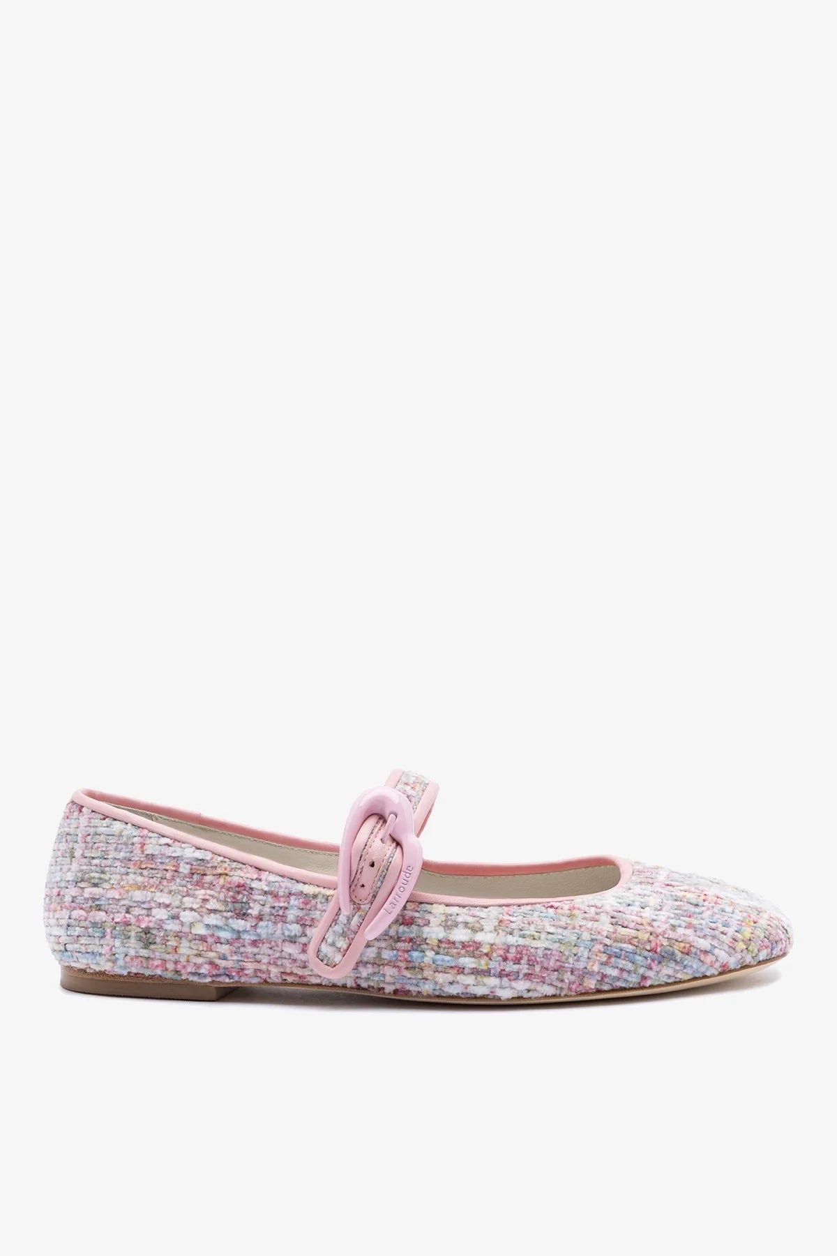 Larroudé Verona Ballet Flat Tulip Printed Tweed